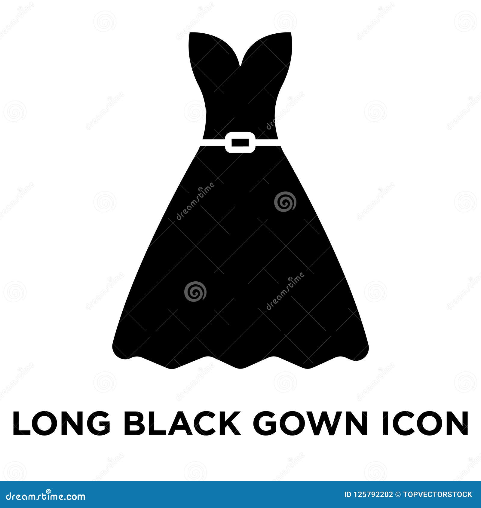 long black gown iconÃÂ    on white background, logo